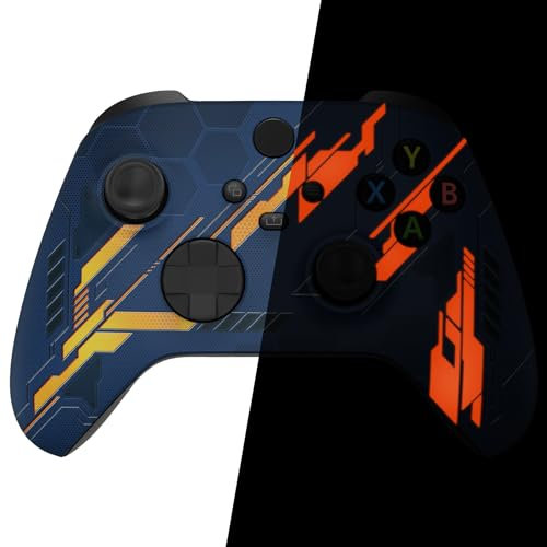 eXtremeRate Front Gehäuse Case für Xbox Series X&S Controller, Custom Vorderseite Hülle faceplate Skin Shell Cover für Xbox Core Controller-Mecha, leuchtet im Dunkeln