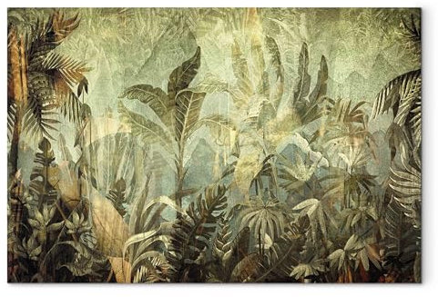 murando Fototapete selbstklebend tropische Blätter 392x280cm Foto Tapete Tapetenfolie Möbelfolie Wandverkleidung Wandtapete Motivtapeten Bildtapete Wohnzimmer 3d Effekt Dschungel Natur wie gemalt