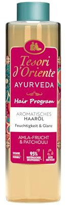 Tesori d'Oriente Hair Program - Olio per capelli Ayurveda, 50 ml, aromatico con frutti di Amla e patchouli, idratante e lucentezza per capelli secchi, rituale benessere per corpo e sensi
