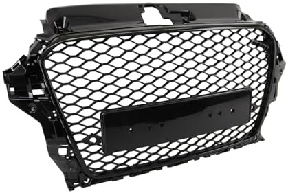 TVP Trade Vehicle Parts.co.uk Compatible With Front Bumper Main Grille Gloss Black Sport Honeycomb Audi A3 S3 8V 2012-2016