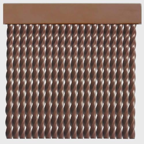 Cortina de cordón de PVC para Exterior | Corte a Medida | Anti Insectos | PERTONI TENDE (MARRÓN, Alto 220cm x 90cm Ancho)