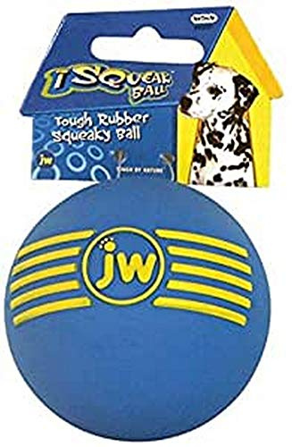 JW iSqueak Durable Rubber Ball, Dog Chew Toy with Squeaker - Medium - 7 cm