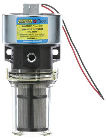 SEACHOICE Dura-Lift Electronic Fuel Pump, Solid State Construction, 120 in. Lift, 11.5-9 PSI, 33 GPH