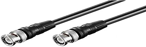 Goobay 50087 Câble de Connexion BNC (RG58), Coaxial, Connecteur BNC, Blindé 2 Fois, 50 Ohms, Noir, 5 Mètres
