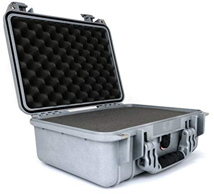 PELI 1450 Maleta técnica para la protección de Equipos frágiles, fotográficos y electrónicos, IP67 estanca, 15L de Capacidad, Fabricada en Alemania, con Espuma Personalizable, Color Gris