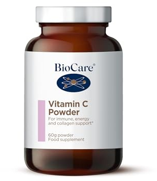 BioCare Vitamin C Powder - High Potency, Low Acid Magnesium Ascorbate for Immune, Energy, Skin and Collagen Support - 60g
