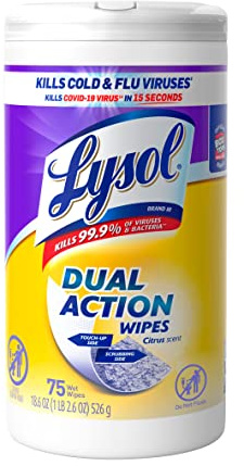 Lysol - Salviette disinfettanti a doppia azione, agrumi, 75 ct