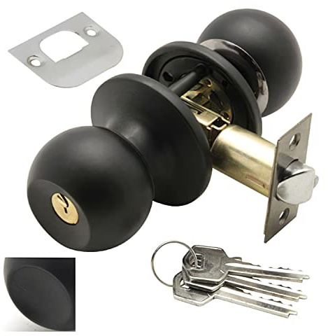 Wolfpack 3030575 Pomo Puerta Wolfpack Con Llave Negro