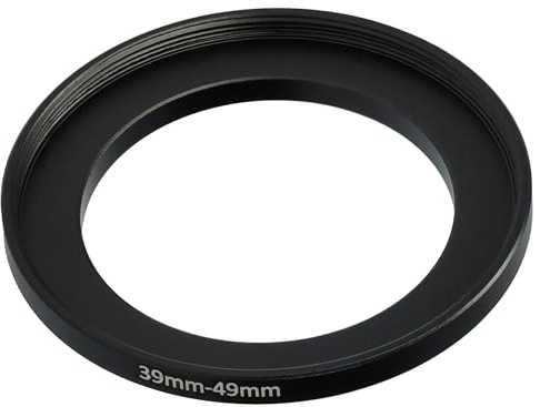 vhbw Anillo Adaptador Step Up de 39 mm a 49 mm para Objetivo de la cámara - Adaptador de Filtro, Metal, Negro