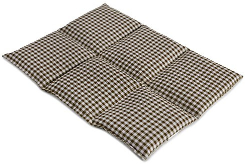 Coussin aux grains d'épeautre biologique 40x30 - Coussin chauffant pour le dos ... - Bouillotte sèche - Compresse chaude ou froide (6 compartiments; Design: brun et blanc)