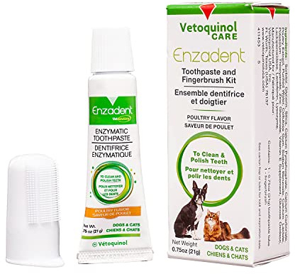 Vetoquinol Enzadent Toothpaste Kit with Fingerbrush, 0.75 oz