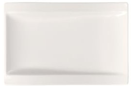Villeroy & Boch New Wave Flach Teller, Eckig, Porcelain, Weiß, Gourmetteller 37 x 25 cm, 4