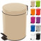 Spirella Cosmetic Bin Sydney Beige Trash Bin Pedal Bin - 3 Litres - with removable inner bin