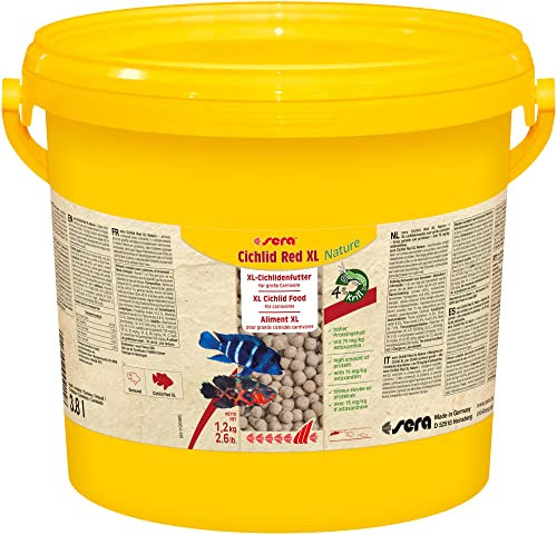 sera Cichlid Carnivore Granules XL 3,8 L (1,2 Kg) | Hauptfutter für größere Cichliden | schwimmendes Granulat reich an Protein, Omega-Fettsäuren & Astaxanthin