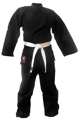 Budodrake Schwarzer Karateanzug Black Dragon 12 oz (180)