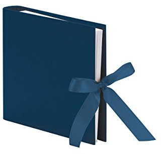 Rössler Papier 13161147906 - Fotoringbuch mit Schleife S.O.H.O., 230 x 210 mm, 50 Seiten, Navy, 1 Stück