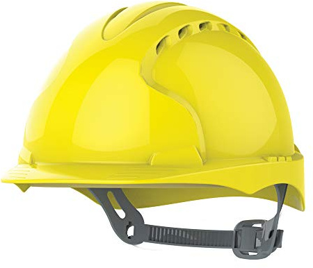JSP EVO3 HDPE Safety Helmet Slip Ratchet Yellow Vented (AJF160-000-200)