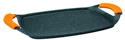 IBILI Basic Stone Griddle, 47 x 29 cm, Cast Aluminium, Stone-Style Non-Stick Coating, Suitable for Induction Hobs