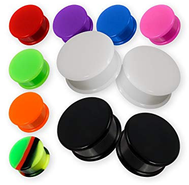 Fly Style Premium Silikon Flesh Tunnel (1 Paar) - Ohr Plug in 12 Farben - 4 bis 30 mm - Hypoallergener Piercing Schmuck, Grösse:10 mm, Farbwahl:schwarz