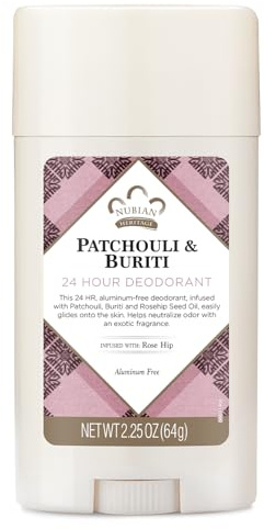 Nubian Heritage Patchouli & Buriti 24 Hour Deodorant Stick, 2.25 Ounce