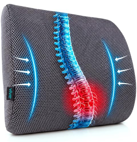 Xtra-Comfort Lumbar Support Cushion - Lower Back Pillow for Office Chair, Car, Men, Women, Gaming - Ergonomic Orthopedic Backrest Foam Roll and Adjustable Strap for Therapeutic Pain Relief