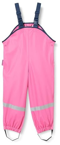 Playshoes unisex barn regnbyxor fleecefoder vind och vattentäta regnbyxor regnkläder, ROSA, 116