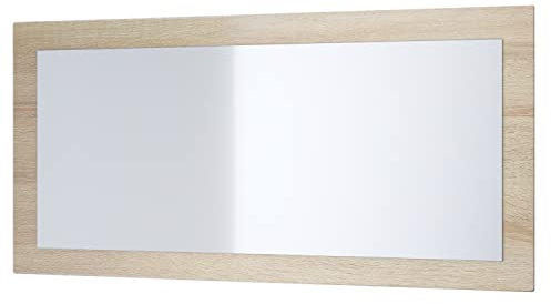 Vladon Spiegel Lima, Made in Germany, Wandspiegel mit Rahmen im modernen Stil, Eiche sägerau (89 x 45 cm)