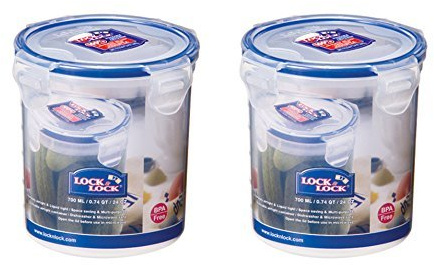 Lock & Lock Frischhalteboxen, rund 700 ml, 2 Stück