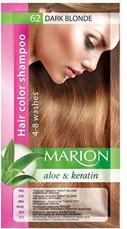 Marion Shampoo colorato per capelli in bustina, dura da 4 a 8 lavaggi, con aloe e cheratina