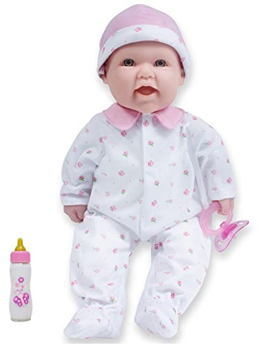 JC Toys - La Baby | Caucasian 16-inch Medium Soft Body Baby Doll | Washable | Removable Pink Outfit w/Hat and Pacifier | for Children 12 Months +