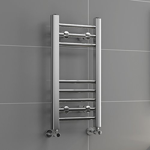 iBathUK | 600 x 300 Straight Heated Towel Rail Chrome Bathroom Radiator