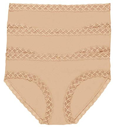 Natori Women's Bliss Pima Cotton Girl Brief 3 Pack 156058MP, Cafe, M