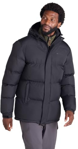 Mountain Warehouse Snow Mens Padded Puffer Jacket | Water Resistant & Adjustable Winter Coat with Fleece Lined Hood to Keep Warm, Thermal Tested to -40C, For Walking & Daily Use