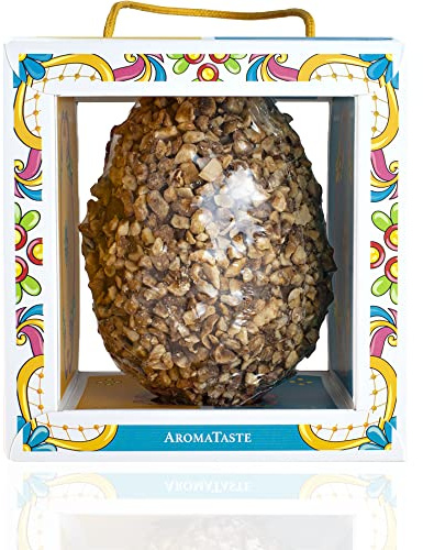 Uovo di Pasqua Artigianale Cioccolato al Latte ricoperto di Nocciole Italiane | Confezione regalo | 300 g