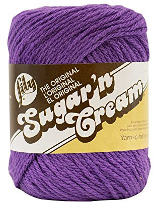 LILY Sugar 'N Cream Yarn - Black Current,7.9g