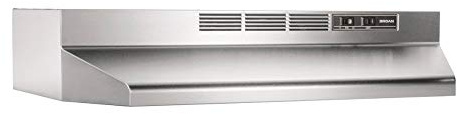Broan-NuTone 413004 Non-Ducted Ductless Range Hood with Lights Exhaust Fan for Under Cabinet, 30-Inch, Stainless Steel