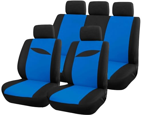 Peraline Housse Protection pour siège de Voiture bi Couleur Noir et Bleu (Scenario)