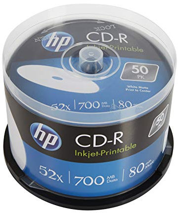 HP CD-R 700MB (80min) 52x Inkjet Printable 50-cake