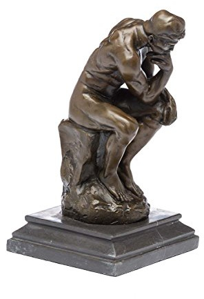 Scultura in bronzo di pensatore uomo figura di Rodin replica copia