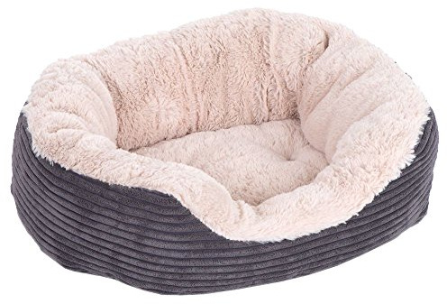 Rosewood Large Dog Bed, Machine Washable, Super Soft and Cosy Plush Dog Bed, Grey and Cream, 81 x 63 x 18 cm (Approximately 32 x 25 x 7 inch), Large