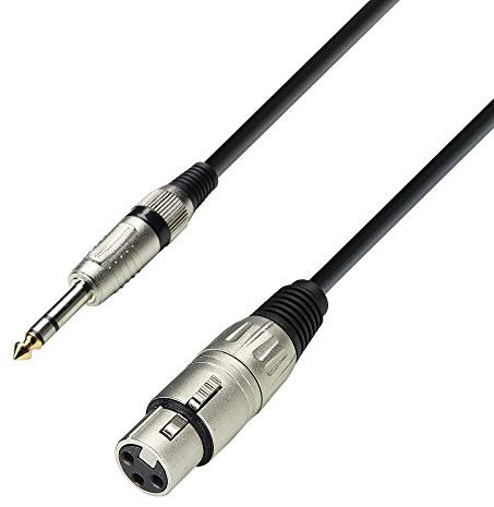 Adam Hall Cables 3 STAR BFV 0100 - Cable de Micro de XLR hembra a Jack 6,3 mm estéreo 1 m