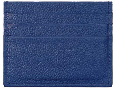 Hibate (Blau RFID Schutz Leder Kartenetui für Herren Damen Slim Mini Karten Geldbörse Kreditkartenetui