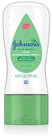 Johnson & Johnson 003296 Bambino Gel olio con Aloe & Vitamina E, 6,5 once