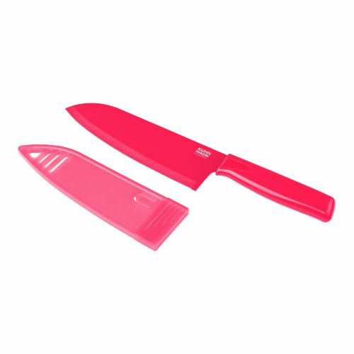 Kuhn Rikon COLORI Chef’s Knife with Safety Sheath, 6 inch/15.24 cm Blade, Red