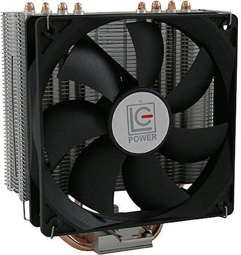 LC‑POWER LC‑CC-120 | 120mm Heatpipe-CPU-Luftkühler | PWM Lüfter 500–1400 UpM | Aluminium + Kupfer | Leiser Betrieb | Intel & AMD Sockel | bis 180W TDP