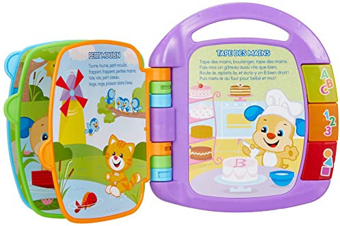 Fisher-Price lärande kul sångbok baby | babymusik bok från 6 månader | babymusikleksak | elektronisk barnbok | babyleksak med musik | leksak baby från 6 månader, version: Franska, CDH39