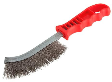 wolfcraft Cepillo manual de alambre de acero inoxidable I 2717000 I Para eliminar el óxido y limpiar