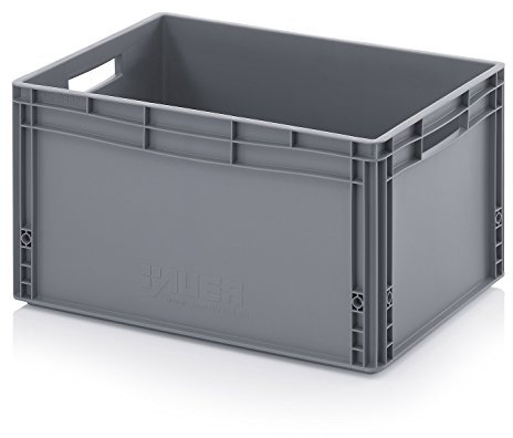 Auer Packaging Eurobehälter-Eurobox 60 x 40 x 32 cm inkl. Zollstock, Lagerbox Plastikbox Kunststoffbehälter große Box Plastikkiste stapelbar stabil 60x40x32 für Transport und Lagerung