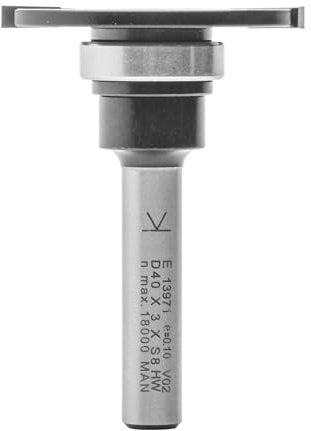 ENT 13971 Scheibennutfräser HW, Schaft (S) 8 mm, Durchmesser (D) 40 mm, NL 3 mm, ØKL 19 mm, T 10,5 mm, GL 54 mm, auf Spindel montiert mit Kugellager 19 mm