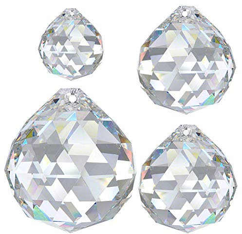 Regenbogenkristall 4 TLG. Kugelset 30mm & 40mm & 50mm Crystal 30% PbO ~ Feng Shui Suncatcher